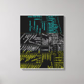 Chicago Subway Train System Map Route NEON Canvas Afdruk (Voorkant)