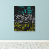 Chicago Subway Train System Map Route NEON Canvas Afdruk (Insitu (Houten vloer))