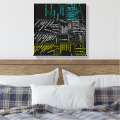 Chicago Subway Train  System Map Route NEON Canvas Afdruk (Insitu (Slaapkamer))