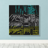 Chicago Subway Train  System Map Route NEON Canvas Afdruk (Insitu (Houten vloer))