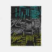 Chicago Subway Train System Map Route NEON Fleece Deken (Voorkant)