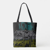 Chicago Subway Train System Map Route NEON Tote Bag (Achterkant)