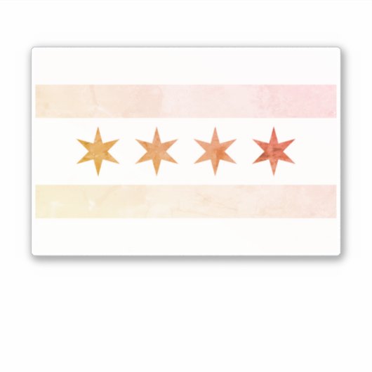 Chicago Sunrise Flag Sticker (Voorkant)