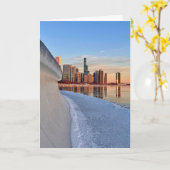 Chicago sunrise over Lake Michigan Kaart (Gele Bloem)