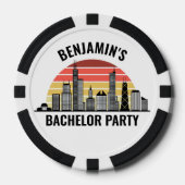 Chicago Sunset Customized Bachelor Party Poker Chips (Voorkant)