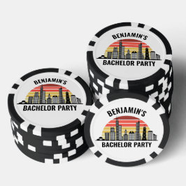 Chicago Sunset Customized Bachelor Party Poker Chips
