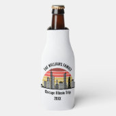 Chicago Sunset Customized Family Trip Flesjeskoeler (Fles Voorkant)