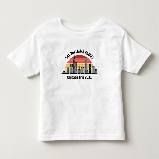 Chicago Sunset Customized Family Trip Kinder Shirts (Voorkant)