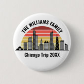 Chicago Sunset Customized Family Trip Ronde Button 5,7 Cm (Voorkant)