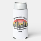 Chicago Sunset Customized Family Trip Seltzer Blikjeskoeler (Seltzer Achterkant)