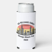 Chicago Sunset Customized Family Trip Seltzer Blikjeskoeler (Seltzer Voorkant)