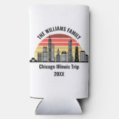 Chicago Sunset Customized Family Trip Seltzer Blikjeskoeler (Achterkant)