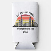 Chicago Sunset Customized Family Trip Seltzer Blikjeskoeler (Voorkant)