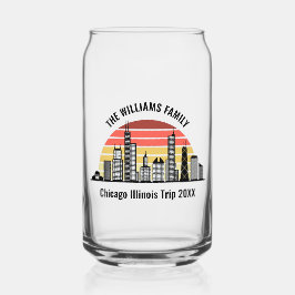 Chicago Sunset Customized Trip Souvenir Blikvorm Glas