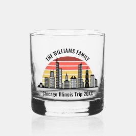 Chicago Sunset Customized Trip Souvenir Whisky Glas