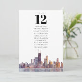 Chicago Table Number Seating Chart Kaart (Staand voorkant)