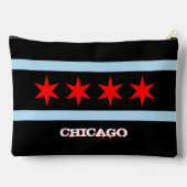 Chicago tas, mode zwart, Chicago vlag Etui (Achterkant)