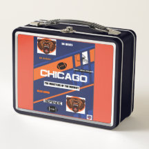 Chicago Team Design Metal Lunchbox