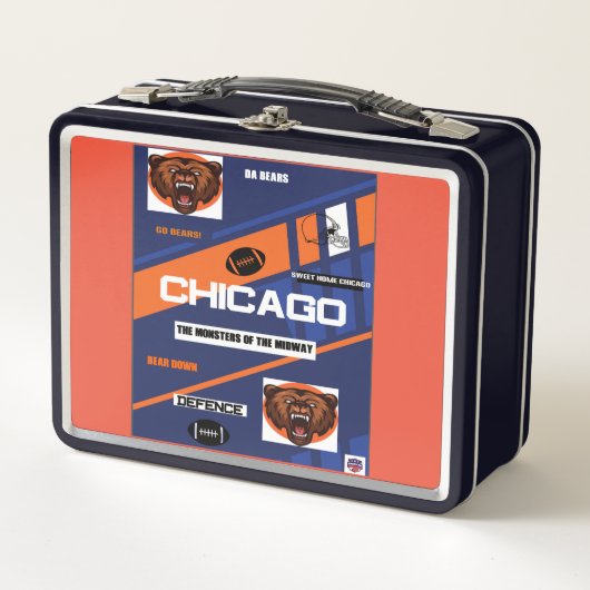 Chicago Team Design Metal Lunchbox (Voorkant)