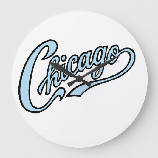 Chicago Tekst Art Script in verschillende kleuren. Grote Klok (Voorkant)