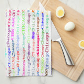 Chicago Text Design II Kitchen Towel Theedoek (Quarter Fold)