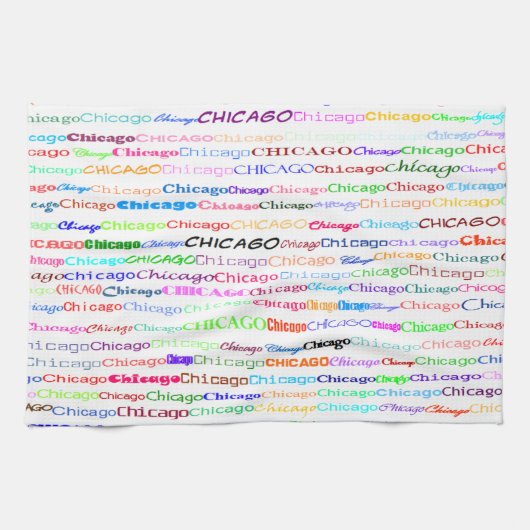 Chicago Text Design II Kitchen Towel Theedoek (Horizontaal)