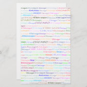 Chicago Text Design II Stationery Briefpapier (Voorkant / Achterkant)