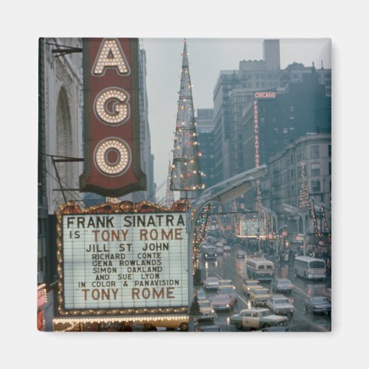 Chicago Theater 1967 Kerstmis op State Street Magneet (Voorkant)