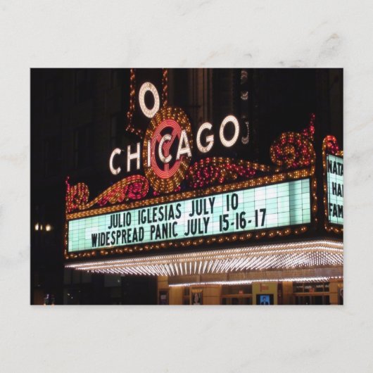 Chicago Theater Marquee Post Card Briefkaart (Voorkant)