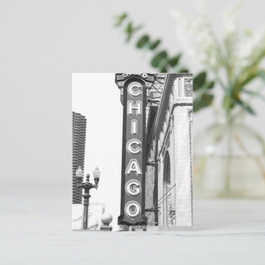 Chicago Theater Sign. Briefkaart (Staand voorkant)