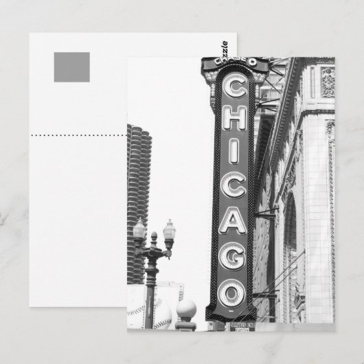 Chicago Theater Sign. Briefkaart (Voorkant / Achterkant)