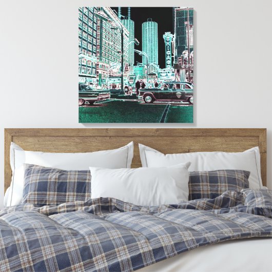 Chicago Theater State and Lake Theater 1963 neon Canvas Afdruk (Insitu (Slaapkamer))
