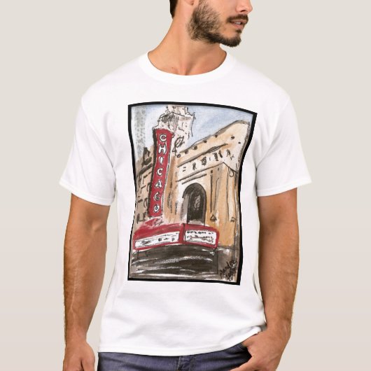 Chicago Theater T-Shirt Original Art van Mandee (Voorkant)