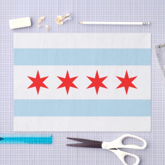 Chicago tissuepapier, Chicago vlag tissuepapier (Craft)