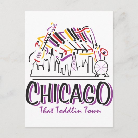 CHICAGO-TODDLIN-TOWN BRIEFKAART (Voorkant)