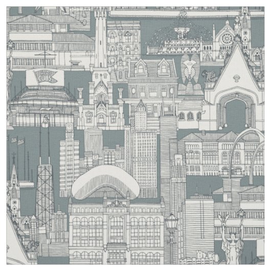 Chicago toile donkergrijs storm stof (Swatch)