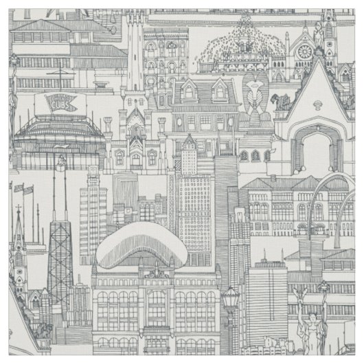 Chicago Toile donkergrijze parel Stof (Swatch)