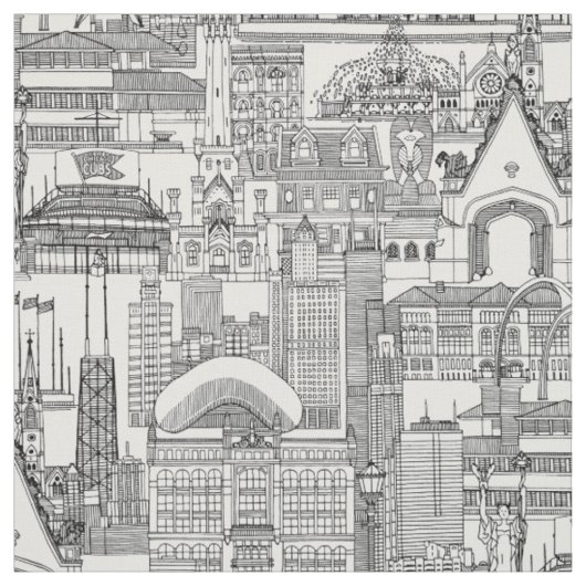 Chicago toile zwart wit stof (Swatch)