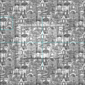 Chicago toile zwart wit stof (Delen)