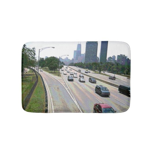 Chicago Traffic in Sandstone Badmat (Voorkant)