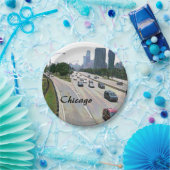 Chicago Traffic in Sandstone Papieren Bordje (Feest)