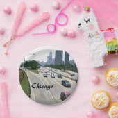 Chicago Traffic in Sandstone Papieren Bordje (Feest)