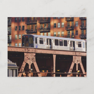 Chicago Train bij Riverbend Briefkaart