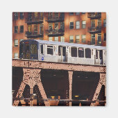 Chicago Train bij Riverbend Magneet (Voorkant)