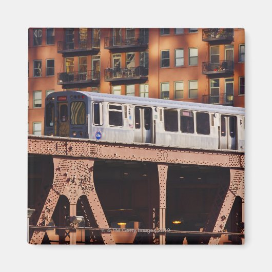 Chicago Train bij Riverbend Magneet (Voorkant)