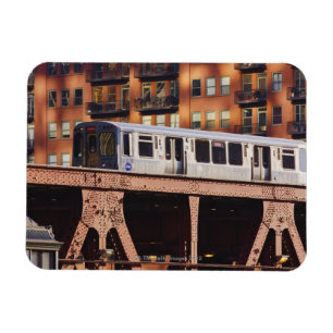 Chicago Train bij Riverbend Magneet