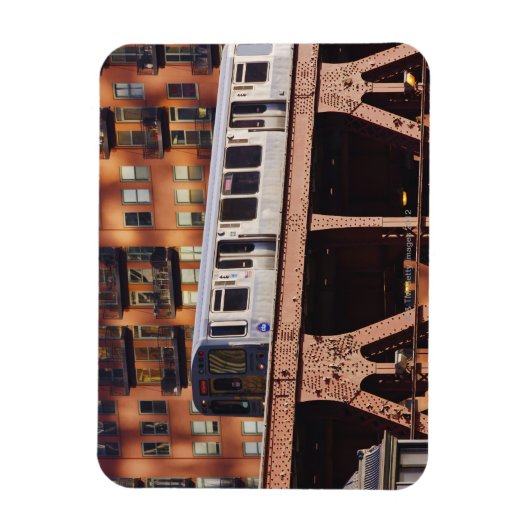 Chicago Train bij Riverbend Magneet (Verticaal)