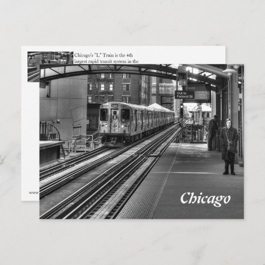 Chicago Train Briefkaart (Voorkant / Achterkant)