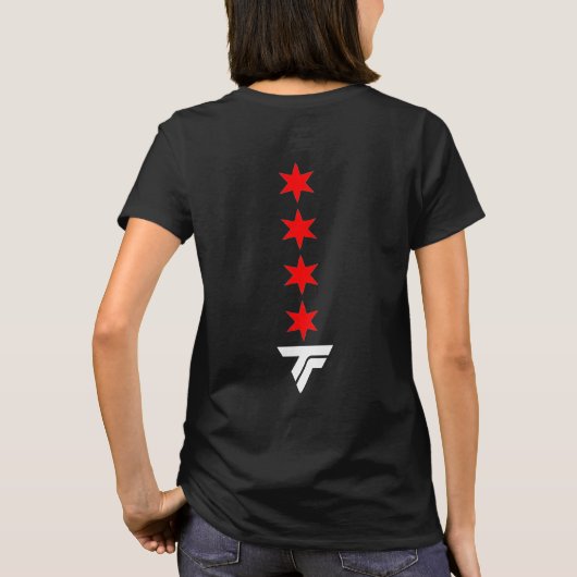 Chicago Trance Family City Skyline & Stars T-shirt (Achterkant)