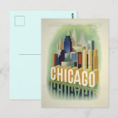 Chicago Travel Briefkaart (Voorkant / Achterkant)